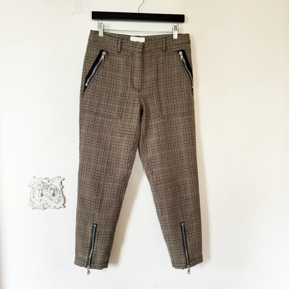 3.1 Phillip Lim Glen Plaid Wool Zipper Ankle Trousers Pants 2